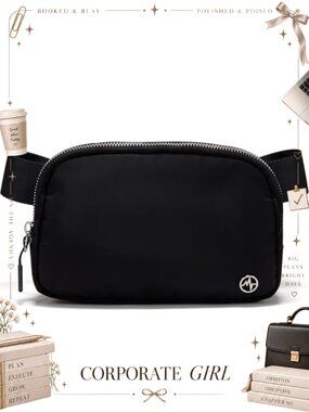 Water Resistant Nylon Belt Bag Crossbody Fanny Pack 1L Adjustable Strap